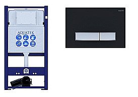 Инсталляция для унитаза Aquatek INS-0000016 с кнопкой KDI-0000026 черная матовая/никель купить в интернет-магазине сантехники Sanbest