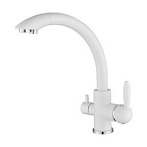 Смеситель для кухни Paulmark Essen Es213001-WH  белый матовый купить в интернет-магазине сантехники Sanbest