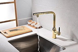 Смеситель для кухни Paulmark Viper Vi213105-G золото купить в интернет-магазине сантехники Sanbest