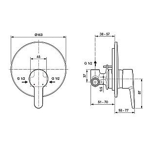 Смеситель для душа Ideal Standard Sesia A6944AA купить в интернет-магазине сантехники Sanbest