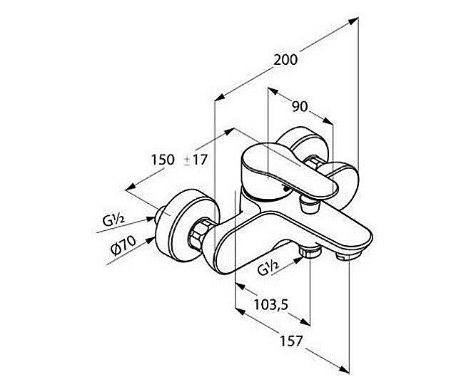 Смеситель для ванны с душем Kludi Objekta 326530575 купить в интернет-магазине сантехники Sanbest