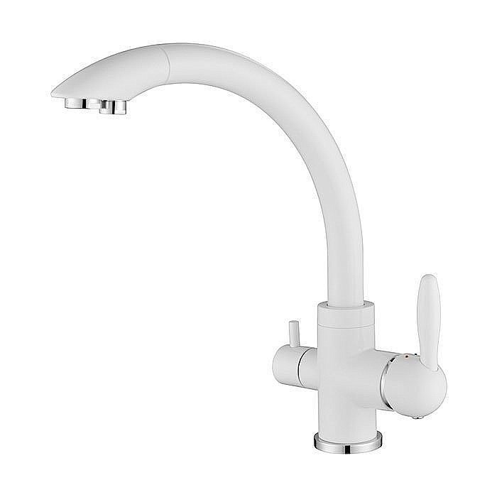 Смеситель для кухни Paulmark Essen Es213001-WH  белый матовый купить в интернет-магазине сантехники Sanbest