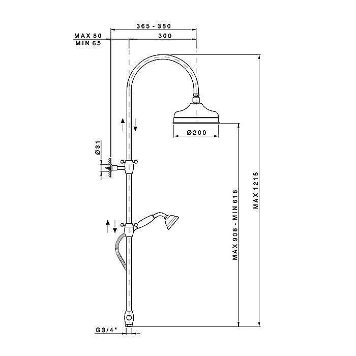 Душевая система Nicolazzi Doccia 5719WSCR20 Хром купить в интернет-магазине сантехники Sanbest