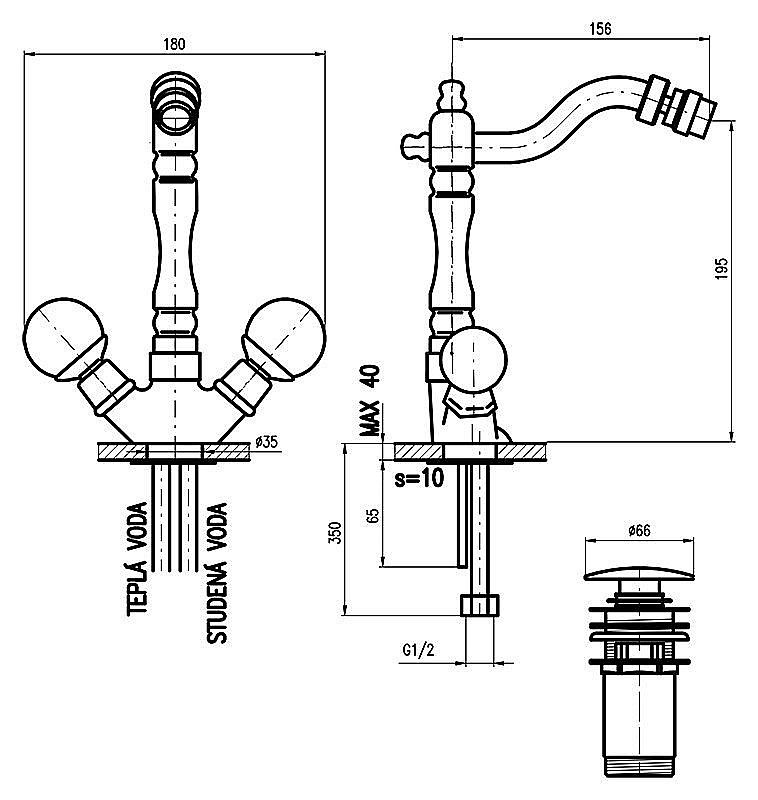Смеситель для биде Rav-Slezak Brilliance BRILLIANCE121.5/9SM бронза купить в интернет-магазине сантехники Sanbest