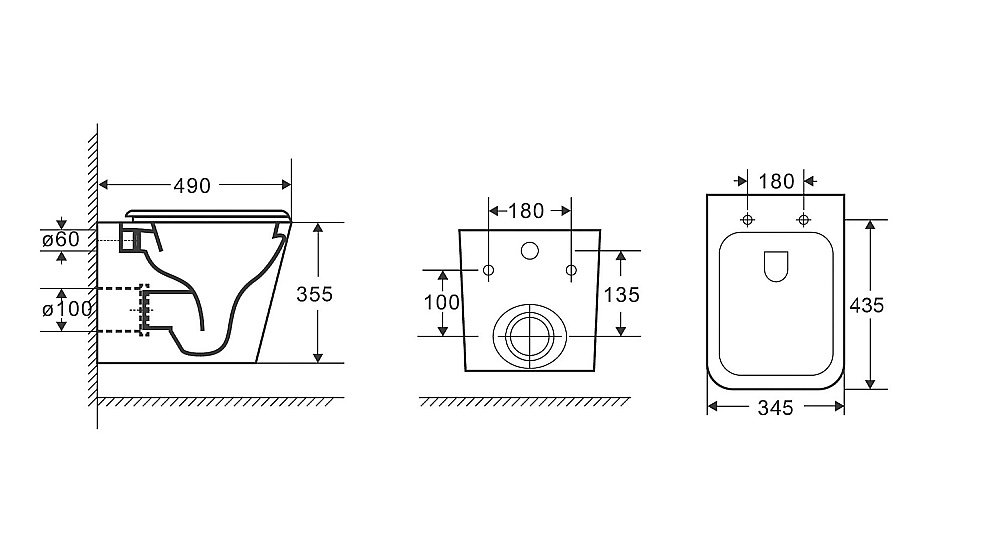 Унитаз подвесной Grossman Tornado GR-4479SQ безободковый, с крышкой микролифт, слив-торнадо купить в интернет-магазине Sanbest