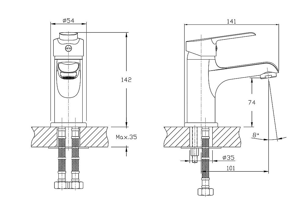 Смеситель для раковины Rush Victoria VI7135-11 купить в интернет-магазине сантехники Sanbest