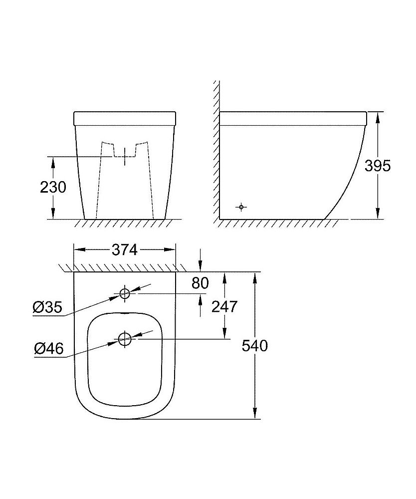 Биде напольное Grohe Euro Ceramic 3934000H купить в интернет-магазине Sanbest