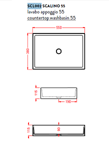 Раковина накладная Artceram SCALINO 38х55 SCL002 05 00 купить в интернет-магазине Sanbest