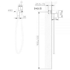 Гигиенический душ со смесителем ABBER Weiss Insel AF8025 хром купить в интернет-магазине сантехники Sanbest
