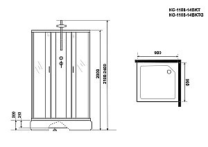 Душевая кабина Niagara Classic NG-1108-14BKT 90x90 купить в интернет-магазине Sanbest
