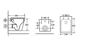 Унитаз подвесной Grossman Tornado GR-4479SQ безободковый, с крышкой микролифт, слив-торнадо купить в интернет-магазине Sanbest