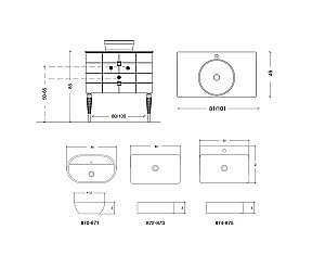 Тумба с раковиной Armadi Art Vallessi Avantgarde Piazza 80 со столешницей белая с хромом для ванной в интернет-магазине Sanbest