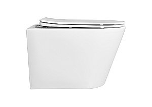 Унитаз с инсталляцией Aquatek Вега Set AQUATEK ВЕГА-010 4в1 с кнопкой хром глянцевый, с крышкой микролифт, безободковый купить в интернет-магазине Sanbest