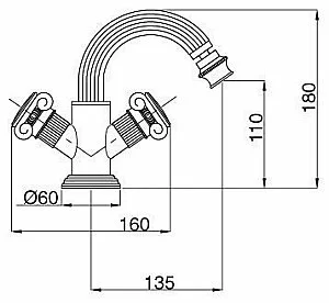 Смеситель для биде Cezares APHRODITE-BS2-03/24-S1 золото купить в интернет-магазине сантехники Sanbest