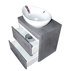 Тумба с раковиной подвесная Style Line АТЛАНТИКА 70 бетон темный для ванной в интернет-магазине Sanbest