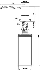 Дозатор жидкого мыла Paulmark Rein D002-GM купить в интернет-магазине сантехники Sanbest