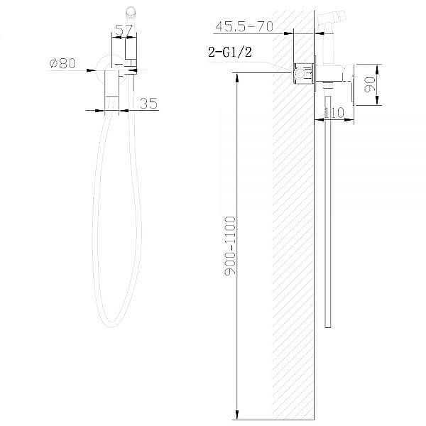 Гигиенический душ со смесителем ABBER Weiss Insel AF8025 хром купить в интернет-магазине сантехники Sanbest