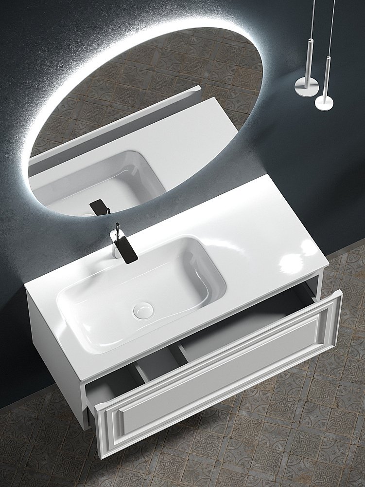 Тумба с раковиной Sancos Very VR100LW + CN7014 100 для ванной в интернет-магазине Sanbest