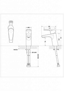 Смеситель для раковины Bravat Line F15299BM-1 купить в интернет-магазине сантехники Sanbest