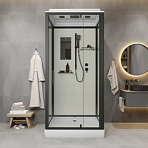 Душевая кабина Niagara Standart ST80/15Q/BL 80х80 профиль черный матовый/стекло прозрачное купить в интернет-магазине Sanbest