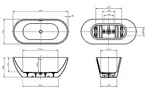 Ванна акриловая BelBagno UNO 160х73 купить в интернет-магазине Sanbest