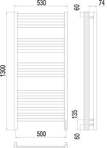 Полотенцесушитель электрический Terminus Ното П15 500х1300 купить в интернет-магазине сантехники Sanbest
