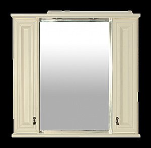 Зеркало с 2-мя шкафчиками Misty Лувр 85 слоновая кость в ванную от интернет-магазине сантехники Sanbest