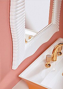 Зеркало Armadi Art SOHO 561 light 70 с подсветкой, белый глянец в ванную от интернет-магазине сантехники Sanbest