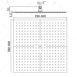 Верхний душ RGW Shower Panels SP-82B 3D 500x500 мм Черный купить в интернет-магазине сантехники Sanbest