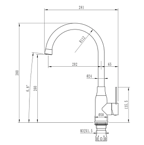 Смеситель для кухни 35k MIXLINE MLSS-0321 купить в интернет-магазине сантехники Sanbest