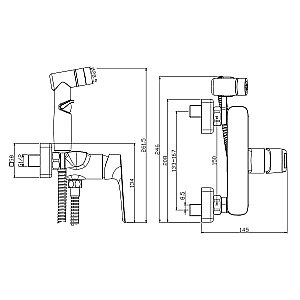 Гигиенический душ Rossinka RS46-52 купить в интернет-магазине сантехники Sanbest