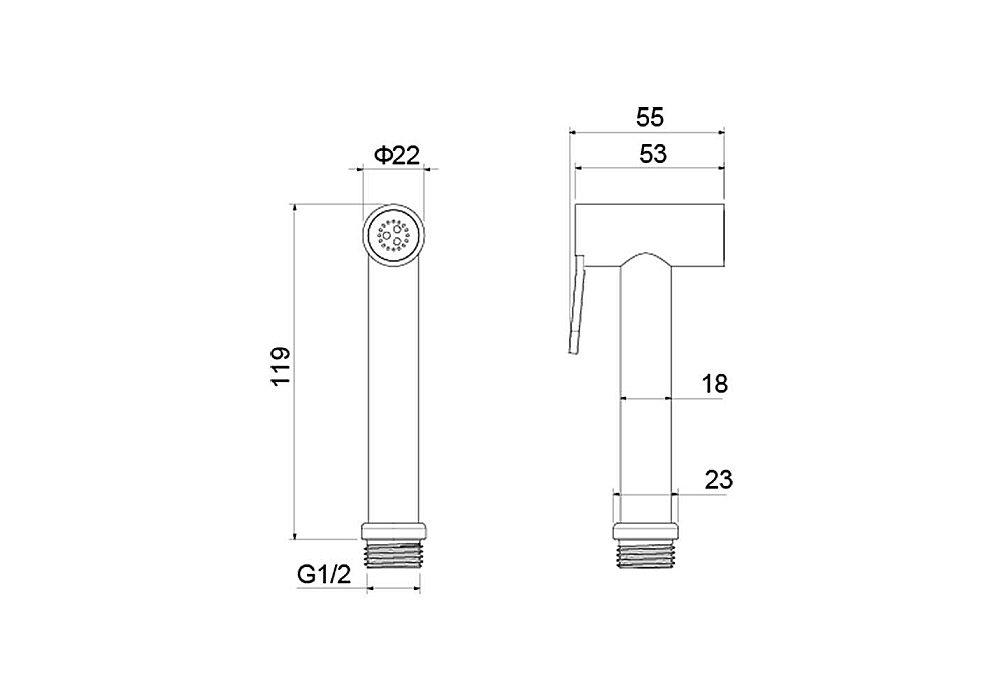 Гигиенический душ Aquatek AQ2057BGM оружейная сталь купить в интернет-магазине сантехники Sanbest