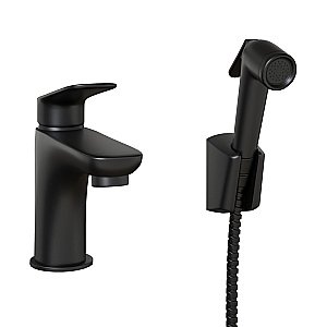 Смеситель для раковины PAINI Laguna LAYO205/574 с гигиеническим душем, черный купить в интернет-магазине сантехники Sanbest