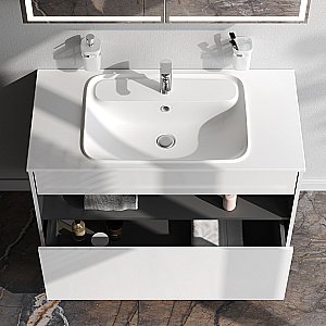 Тумба с раковиной AM.PM Func 100 белая для ванной в интернет-магазине Sanbest