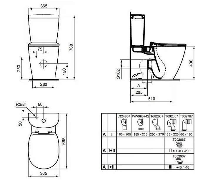 Унитаз напольный Ideal Standard Connect E039701 с бачком E717501 белый, безободковый купить в интернет-магазине Sanbest