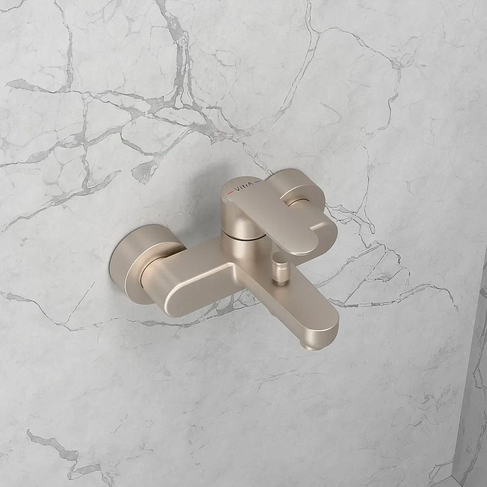 Смеситель для ванны VitrA Root Round A4272534EXP брашированный никель купить в интернет-магазине сантехники Sanbest