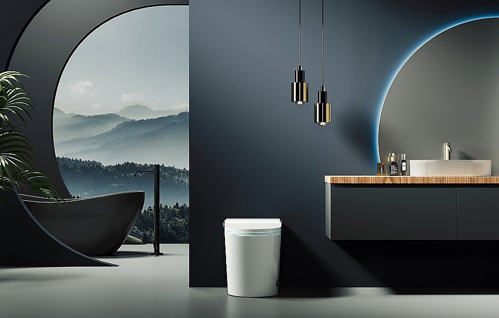 Унитаз-биде приставной ABBER Bequem AC1117S электронный, импульсный смыв, с крышкой микролифт купить в интернет-магазине Sanbest