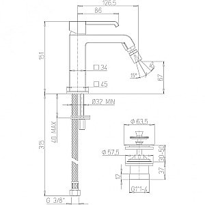 Смеситель для биде PAINI Q 19CR306ESR хром купить в интернет-магазине сантехники Sanbest