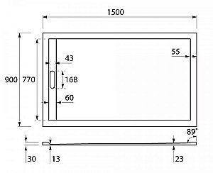 Душевой поддон Cezares Tray AS-AH 150x90 купить в интернет-магазине Sanbest