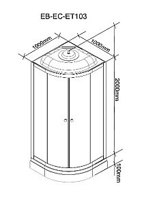 Душевая кабина Parly Classic EC1031, тонированное стекло, 100x100x210 см, белая купить в интернет-магазине Sanbest