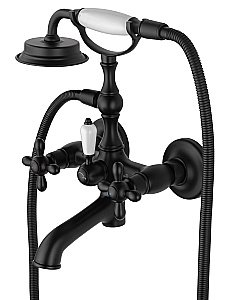 Смеситель для ванны с душем WONZON & WOGHAND RETRO, Черный матовый (WW-88639020-MB) купить в интернет-магазине сантехники Sanbest