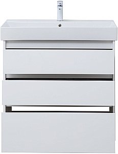 Тумба с раковиной Aquanet Nova Lite 302475 85 белый глянец для ванной в интернет-магазине Sanbest