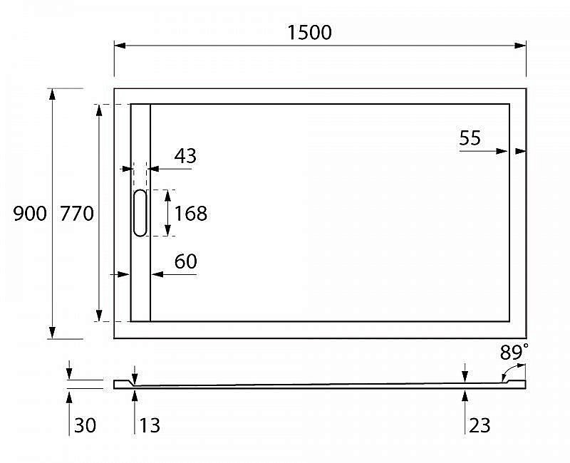 Душевой поддон Cezares Tray AS-AH 150x90 купить в интернет-магазине Sanbest