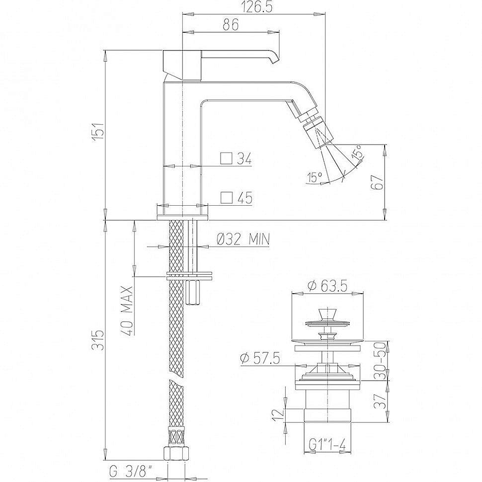 Смеситель для биде PAINI Q 19CR306ESR хром купить в интернет-магазине сантехники Sanbest