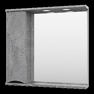 Зеркало со шкафом Misty Атлантик 80 П-Атл-4080-050 серый камень в ванную от интернет-магазине сантехники Sanbest