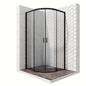 Душевой уголок Ambassador Queen Black 11011201 90x90 стекло прозрачное/профиль черный купить в интернет-магазине Sanbest