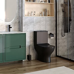 Унитаз напольный Taliente Arte AR35045 Nero безободковый, с бачком, с крышкой микролифт, черный матовый купить в интернет-магазине Sanbest