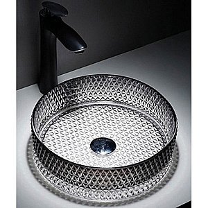 Раковина накладная CeramaLux NC 36 GL10 прозрачная купить в интернет-магазине Sanbest