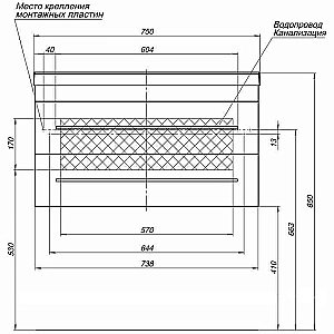 Тумба с раковиной Aquanet Верона New 75 281096 белая матовая для ванной в интернет-магазине Sanbest