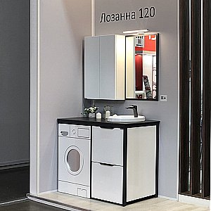 Тумба с раковиной Comforty Лозанна 120 белый глянец для ванной в интернет-магазине Sanbest